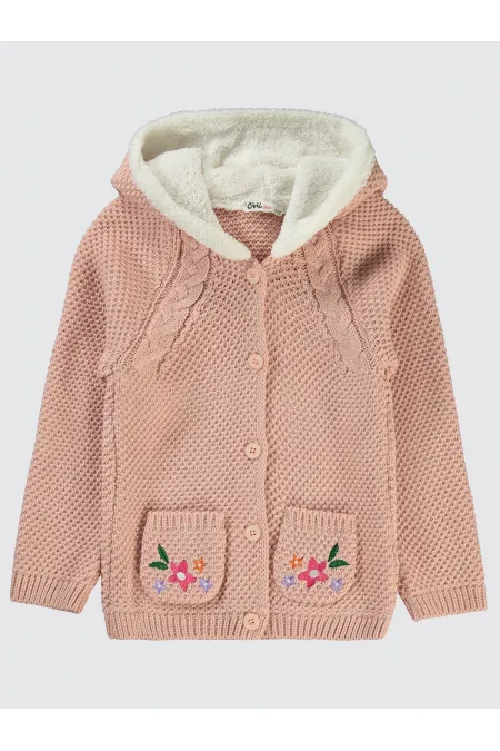 Gilet pour fille de 6 à 9 ans, couleur poudre - Emballage
