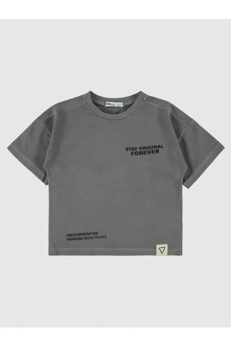 Erkek Çocuk Tişört 2-5 Yaş Antrasit - Paket