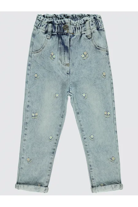 Kız Çocuk Pantolon 2-5 Yaş Mavi - Paket