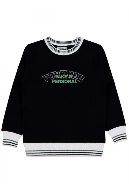 Erkek Çocuk Sweatshirt 6-9 Yaş Siyah - Paket