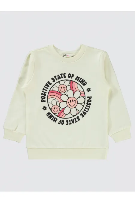 Kız Çocuk Sweatshirt 2-5 Yaş Ekru - Paket