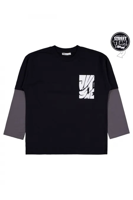 Erkek Çocuk Sweatshirt 10-13 Yaş Siyah - Paket