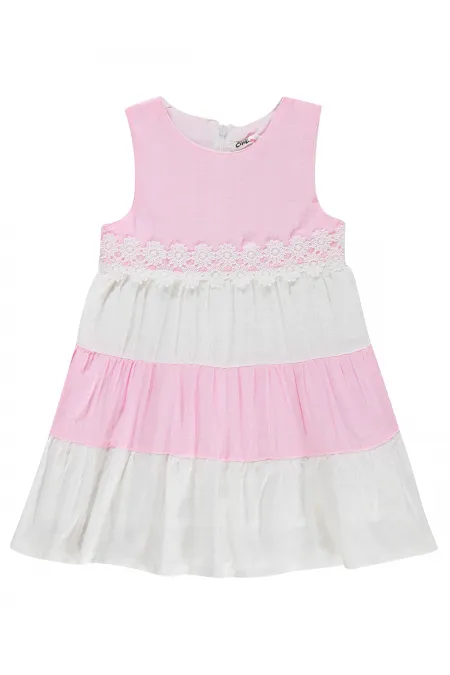 Kız Çocuk Jile ve Elbise 2-5 Yaş Pembe-Beyaz - Paket