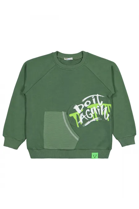 Erkek Çocuk Sweatshirt 6-9 Yaş Yeşil - Paket