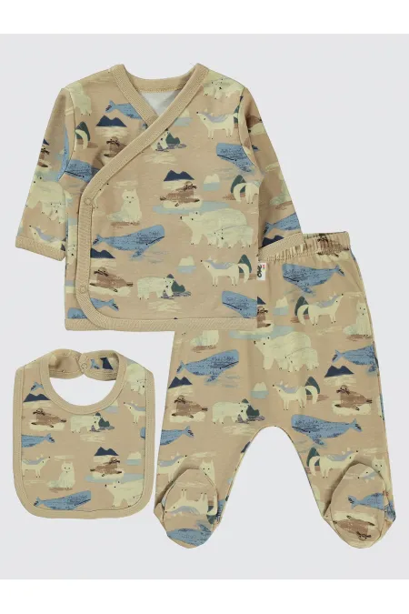 Baby Bodysuit Sets 0-24 Months Milk Coffee - Package