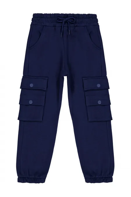 Pantalon de survêtement garçon, 10-13 ans, bleu marine - Lot