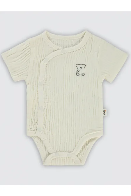 Bebek Çıtçıtlı Badi 0-24 Ay Ekru - Paket