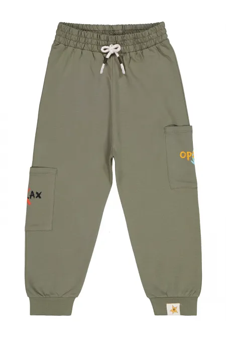 Bas de survêtement kaki pour garçon de 6 à 9 ans - Lot