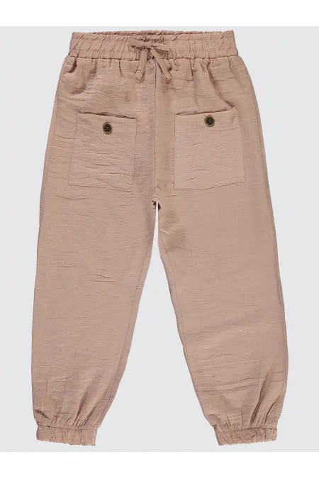 Pantalon pour fille de 6 à 9 ans, couleur poudre - Emballage
