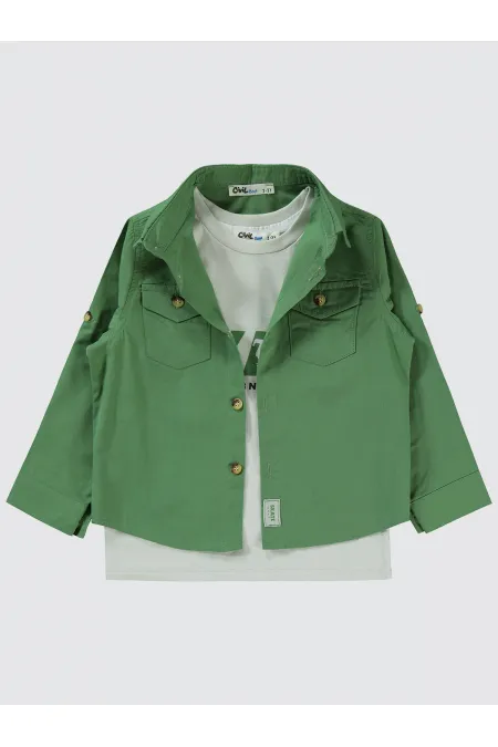 Chemise garçon 2-5 ans kaki clair - Emballage