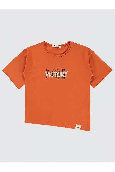 T-shirt garçon orange 6-9 ans - Emballage