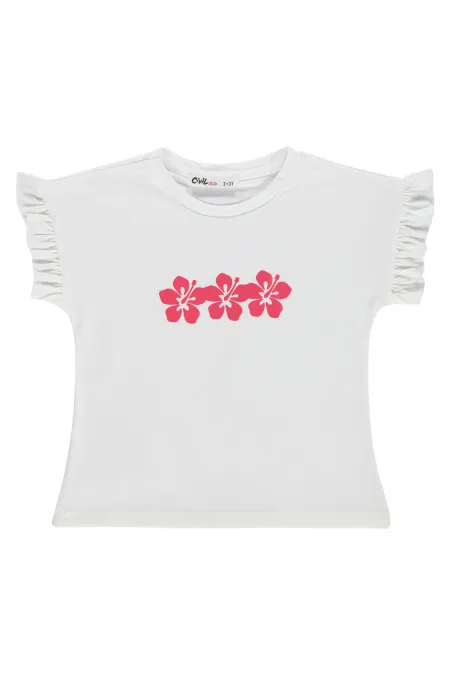 Kız Çocuk Tişört 2-5 Yaş Kırık Beyaz - Paket