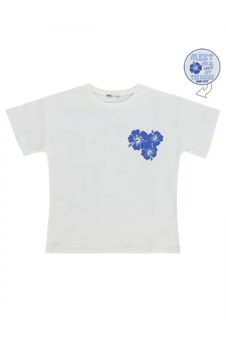 T-shirt fille, 10-13 ans, blanc cassé - Emballage T-shirt fille, 10-13 ans, blanc cassé - Emballage