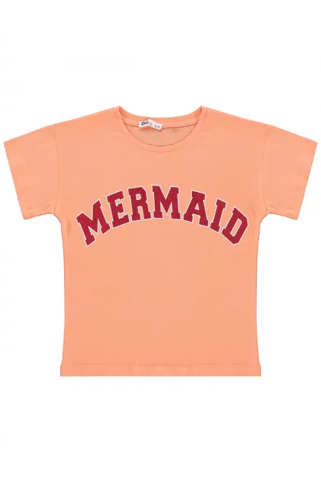 Girls' T-shirt, Ages 6-9, Salmon - Pack