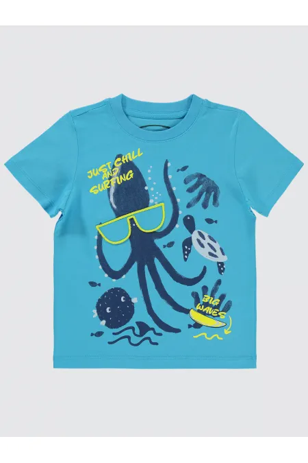 Boys T-Shirt 2-5 Years Turquoise - Package