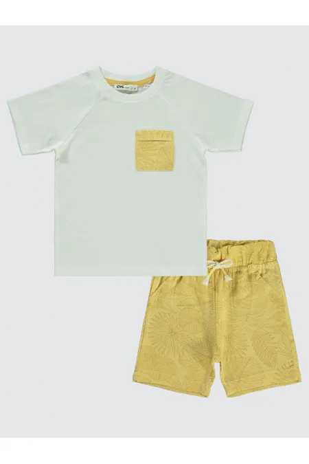 Ensemble pour garçons de 2 à 5 ans, couleur moutarde douce - Emballage