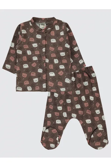 Ensemble pyjama bébé 0-24 mois marron - Lot