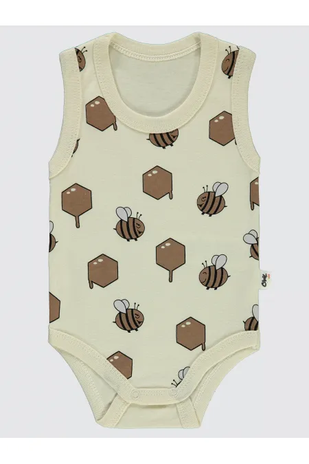 Bebek Çıtçıtlı Badi 0-24 Ay Bej - Paket