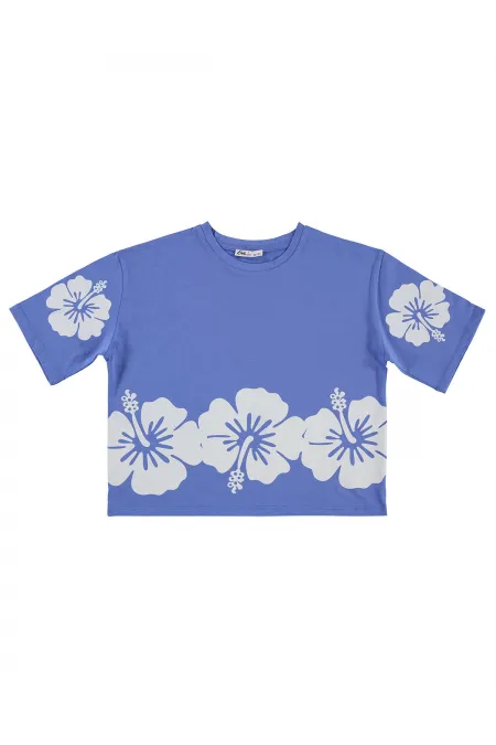 T-shirt fille, 10-13 ans, bleu foncé - Lot