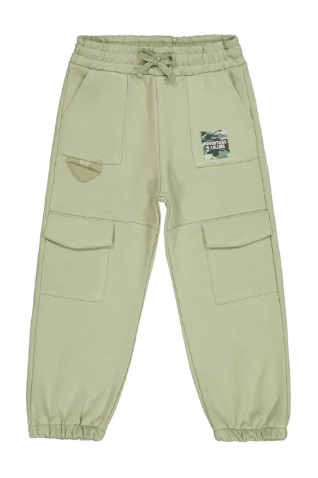 Bas de survêtement garçon 6-9 ans kaki doux - Lot