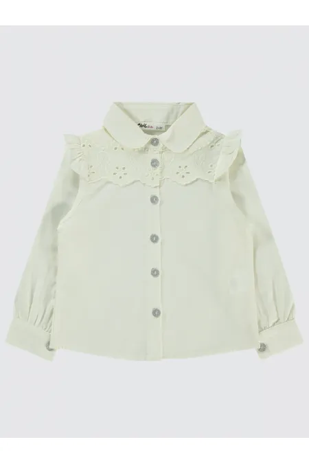 Kız Çocuk Gömlek 2-5 Yaş Ekru - Paket