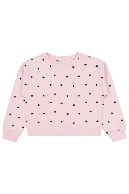 Kız Çocuk Sweatshirt 6-9 Yaş Pudra - Paket