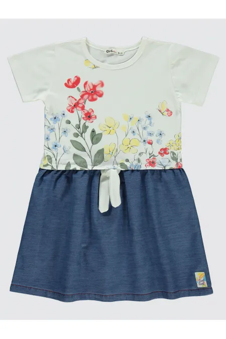 Girl's Vest and Dress 6-9 Years Old Ecru - Package