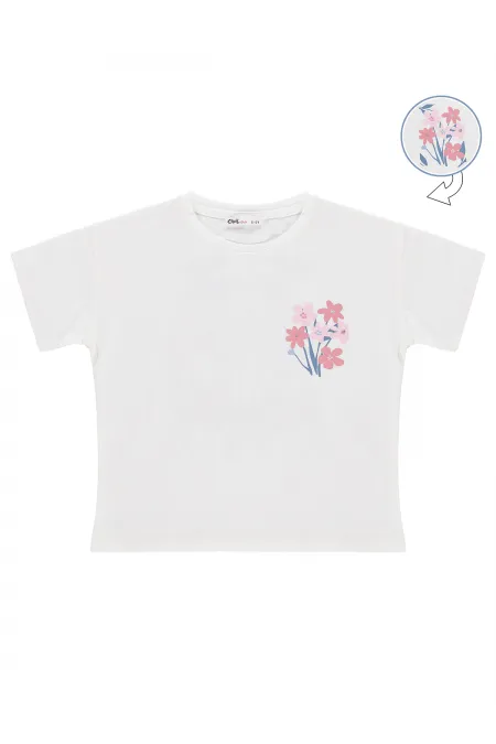 Girls' T-shirt, Ages 10-13, Off-White - Package