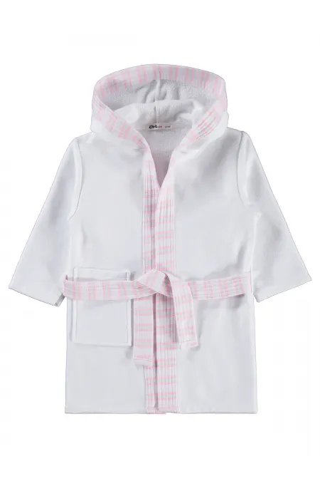 Peignoir pour fille, 6-9 ans, blanc cassé - Emballage