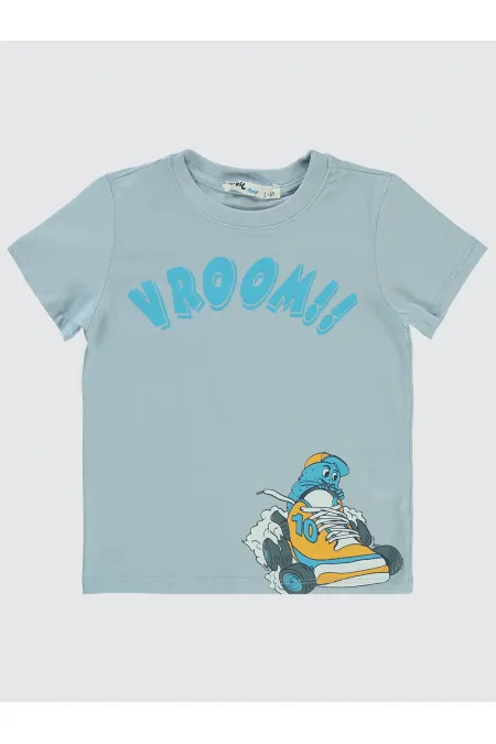 Erkek Çocuk Tişört 2-5 Yaş Buz Mavi - Paket