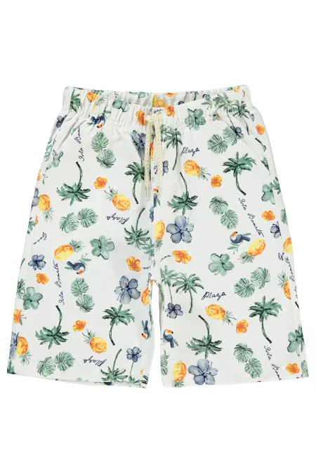 Erkek Çocuk Şort 6-9 Yaş Ekru - Paket