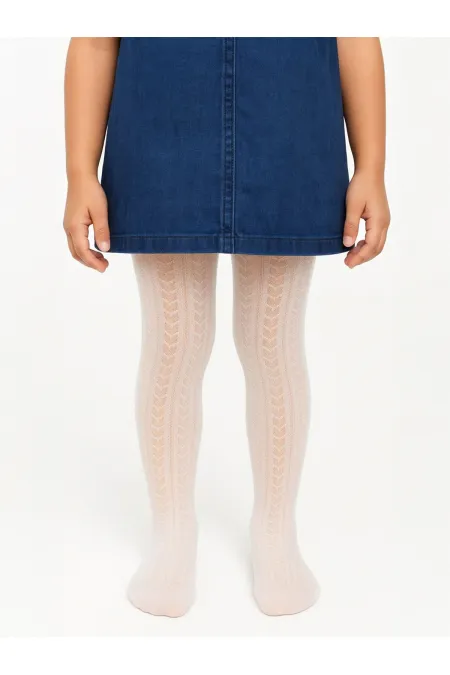 Ekru Kız Çocuk-Külotlu Çorap  - Paket