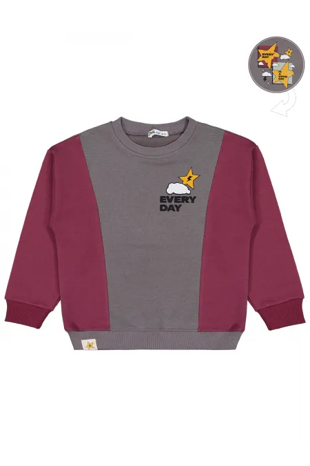Erkek Çocuk Sweatshirt 6-9 Yaş Bordo - Paket