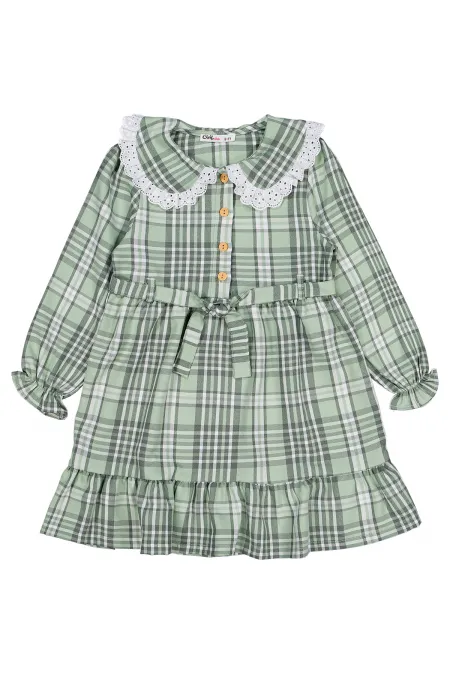 Girl's Vest and Dress 6-9 Years Green - Package
