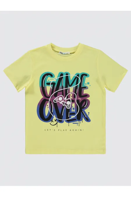 T-shirt garçon 6-9 ans jaune clair - Emballage