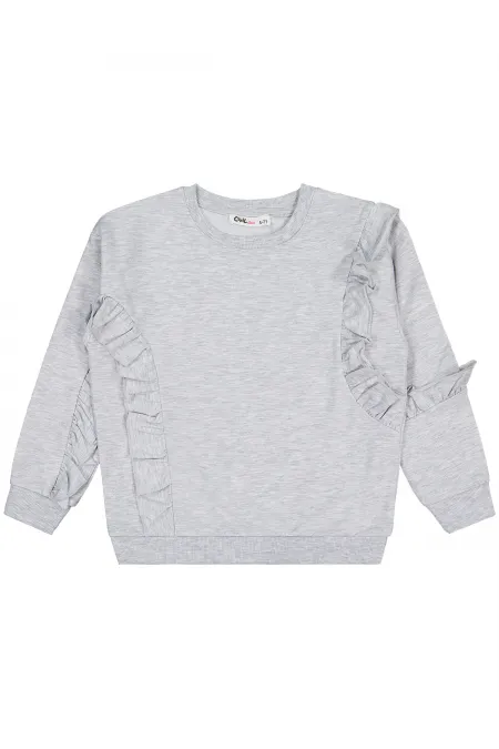 Kız Çocuk Sweatshirt 6-9 Yaş Karmelanj - Paket
