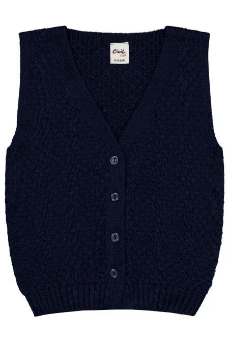 Baby Vest 0-24 Months Navy Blue - Pack