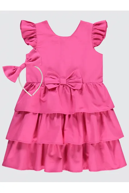 Girl's Vest and Dress 6-9 Years Fuchsia - Package