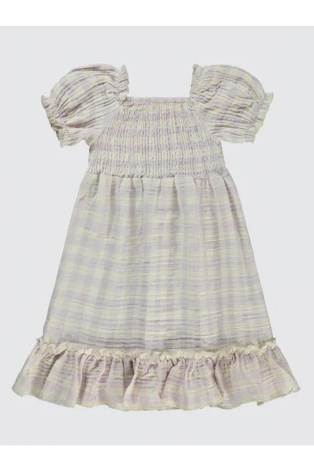 Ensemble gilet et robe lilas pour fille de 6 à 9 ans