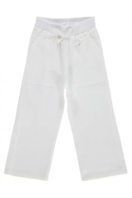 Girls' Trousers, Ages 2-5, White - Pack