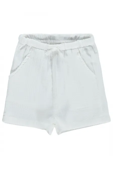 Kız Çocuk Şort 2-5 Yaş Kırık Beyaz - Paket