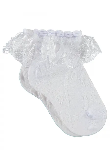 Kız Çocuk Soket Çorap 2-9 Yaş Beyaz - Paket