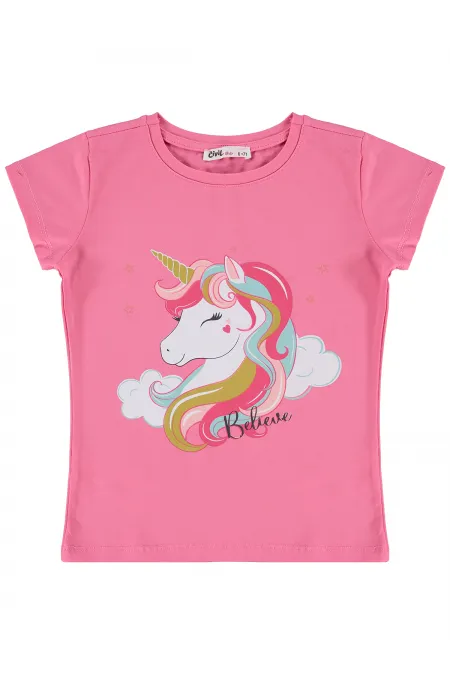 Girls' T-Shirt Km 6-9 Years Dark Pink - Pack