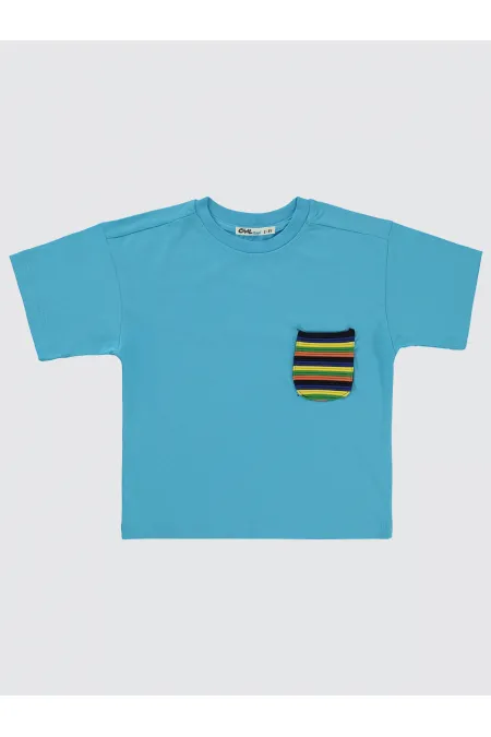 T-shirt garçon turquoise 2-5 ans - Emballage