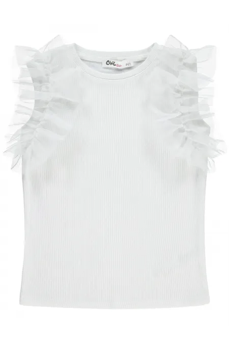 Kız Çocuk Tişört 6-9 Yaş Kırık Beyaz - Paket