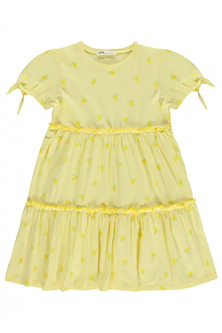 Kız Çocuk Jile ve Elbise 6-9 Yaş Sarı - Paket