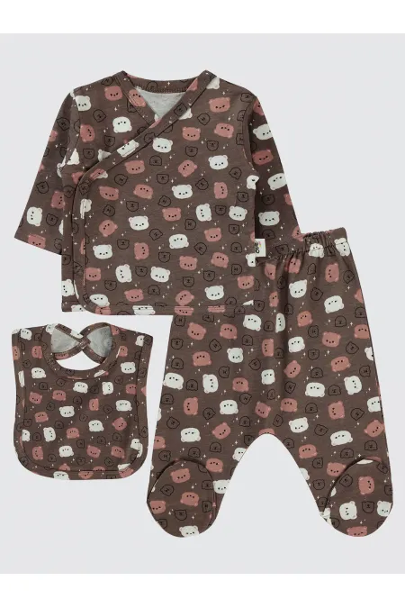 Baby Bodysuit Sets 0-24 Months Brown - Package