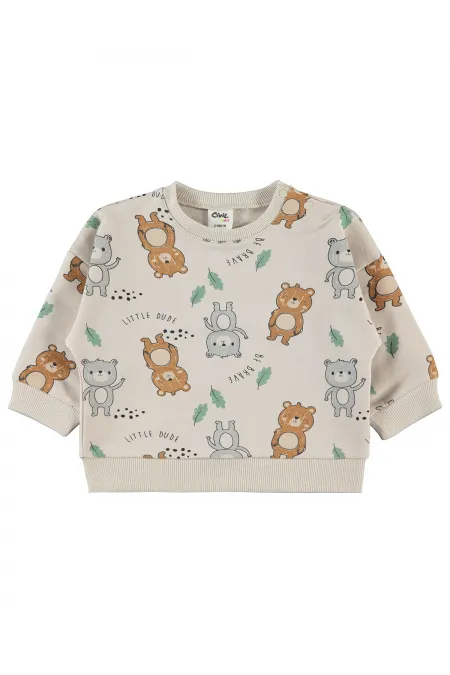 Sweat-shirt bébé 0-24 mois ivoire - Lot