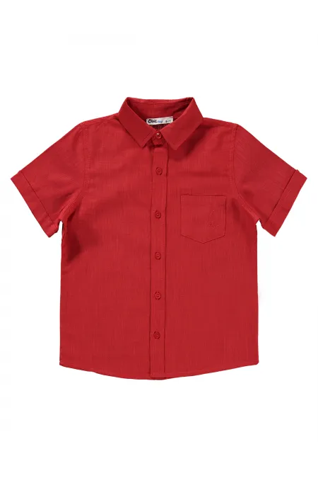Chemise garçon rouge 6-9 ans - Emballage