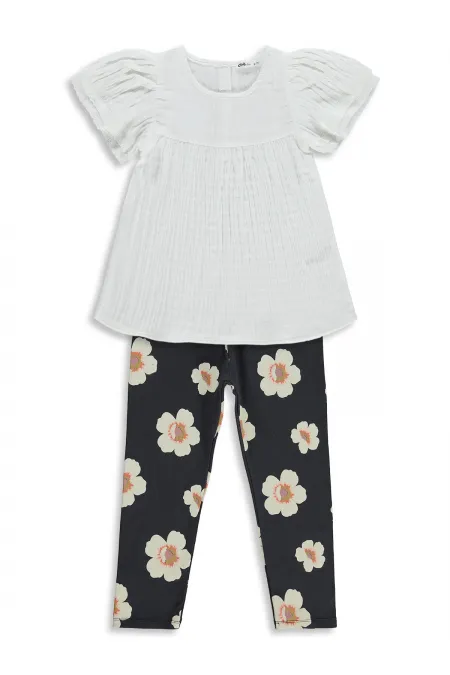 Kız Çocuk Takım 6-9 Yaş Kırık Beyaz - Paket